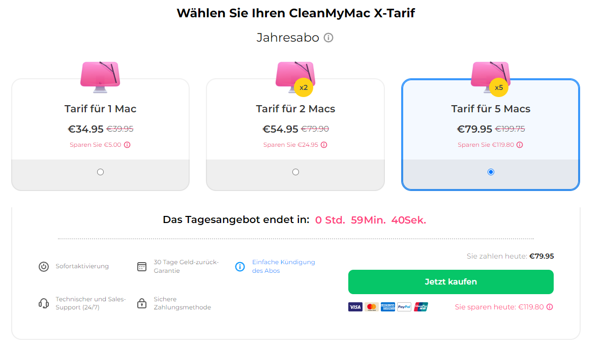 CleanMyMac-X-Jahresabonnement