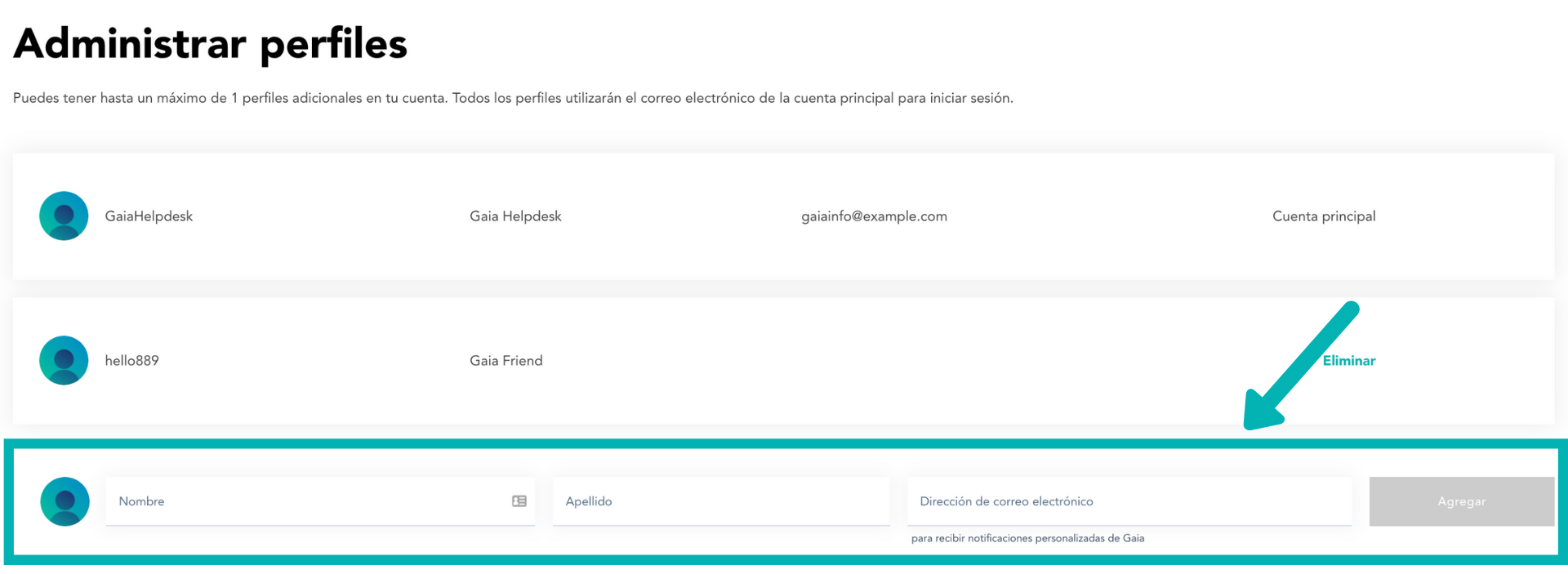 añadir-perfil-de-usuario-en-Gaia