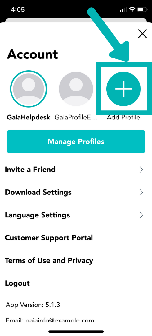 ajouter des profils sur l'application Gaia