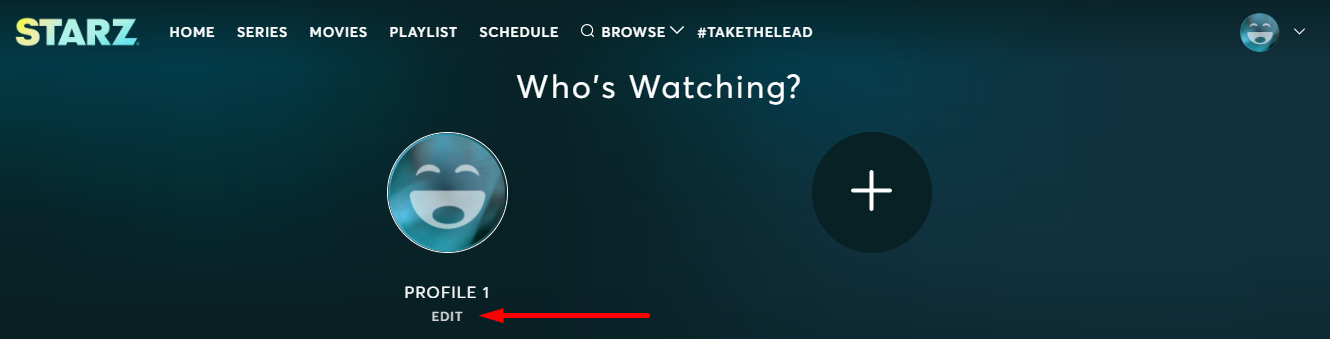 create starz account profile