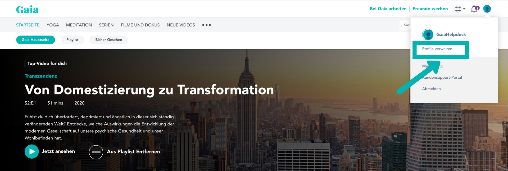 manage profiles on Gaia