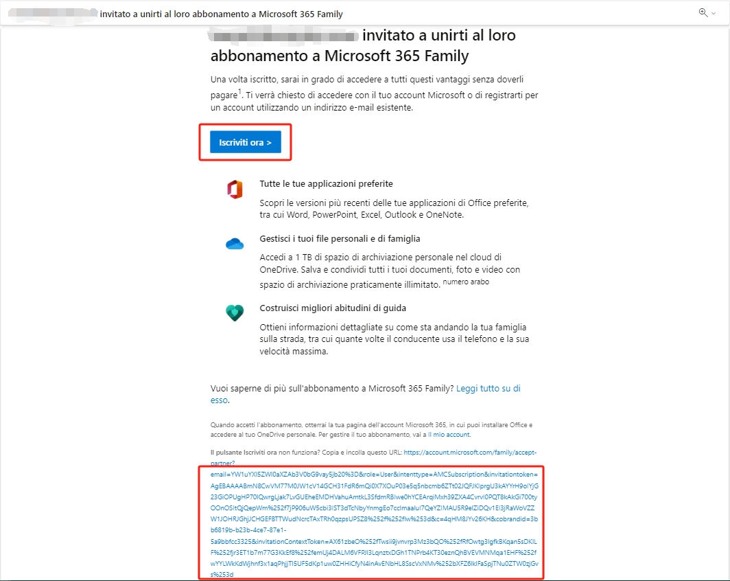 Accetta l'invito a Microsoft 365 tramite posta elettronica