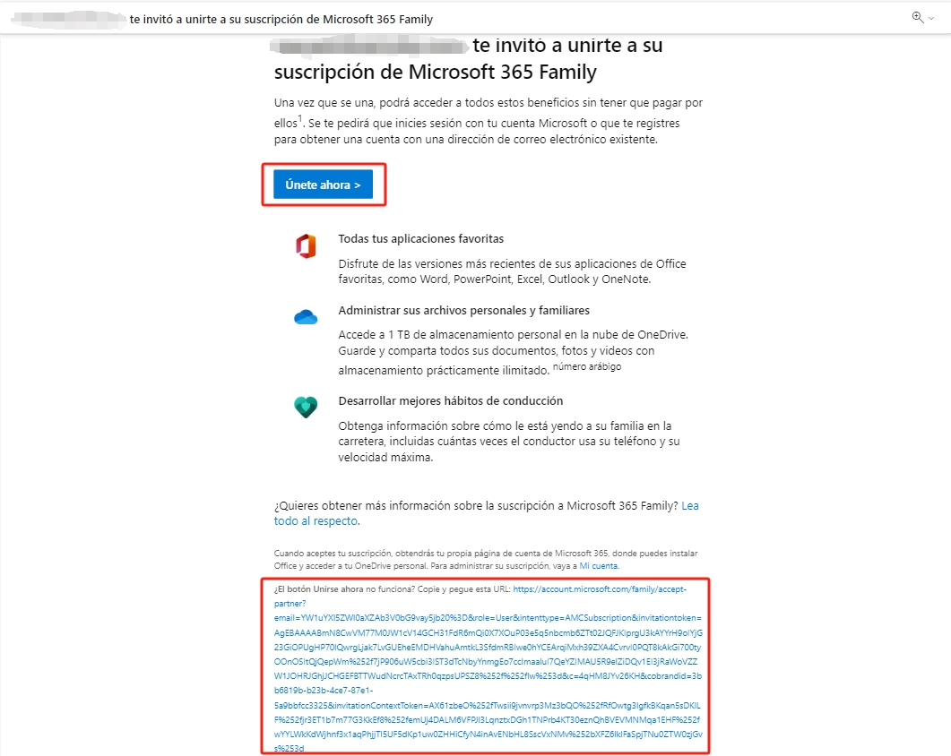 Aceptar invitación de Microsoft 365 por correo electrónico