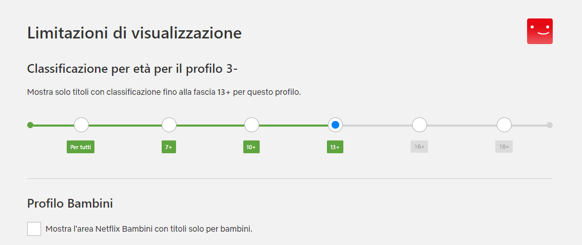 Valutazione della maturità del profilo Netflix