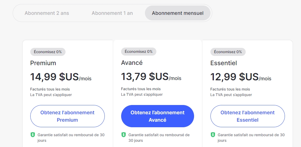 Forfait mensuel NordVPN