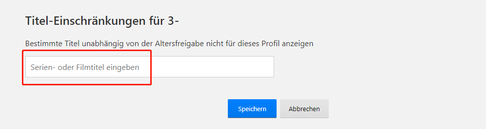 Einschränkungen für Netflix-Titel