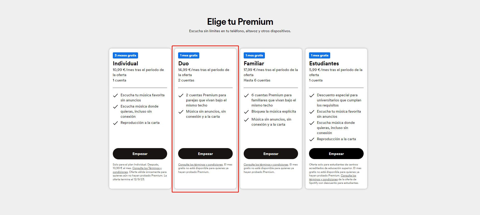 cómo actualizar a Spotify DUO
