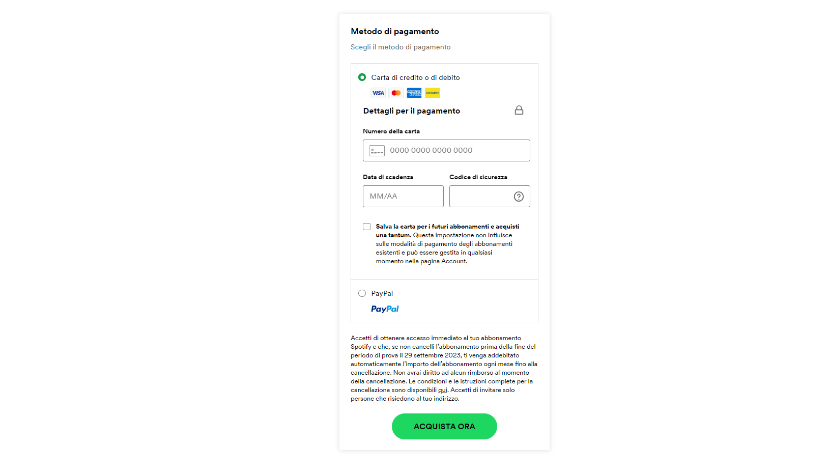 spotify confirmando dirección