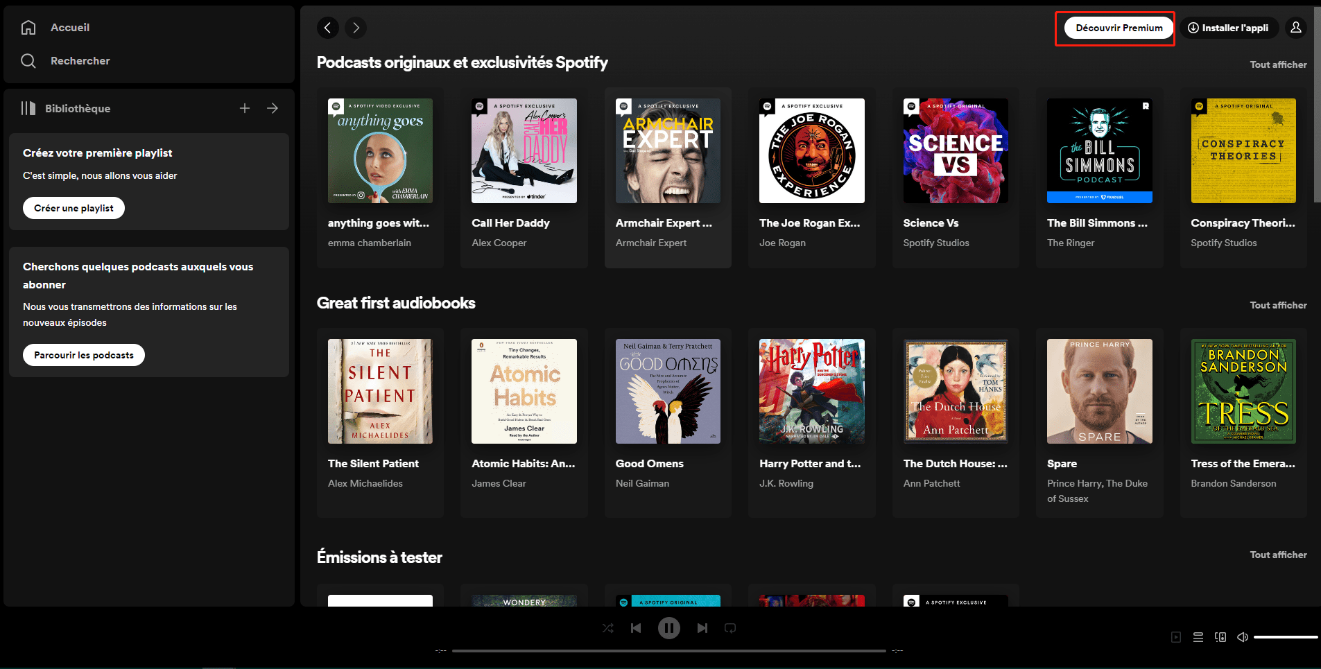 forfaits sur Spotify