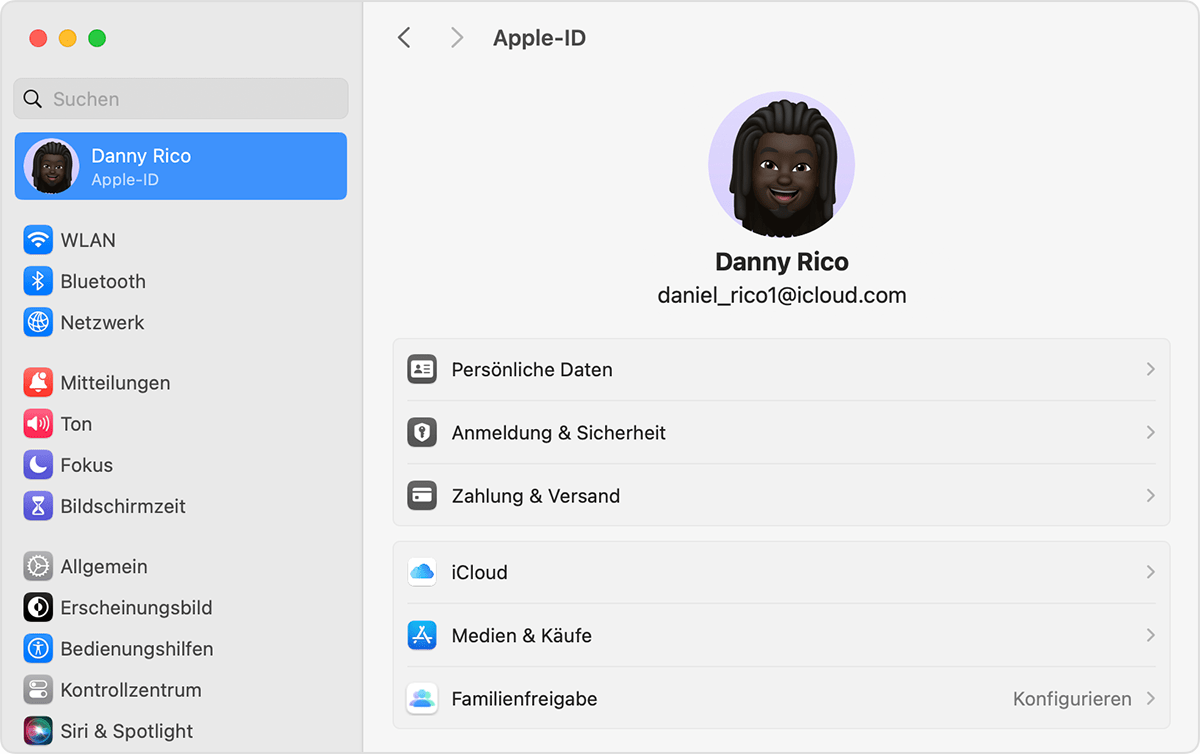 Richten Sie eine Familiengruppe auf einem Mac mit macOS Ventura oder höher ein