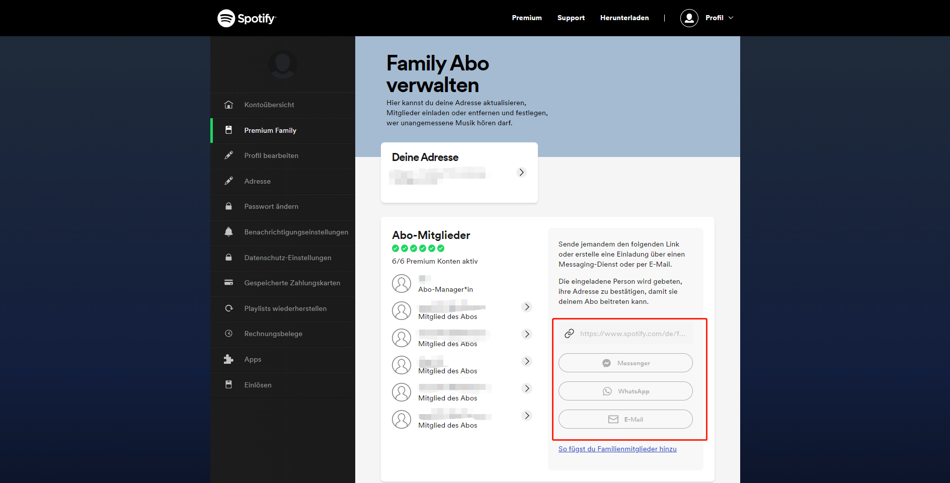 So teilen Sie den Link zum Spotify-Konto
