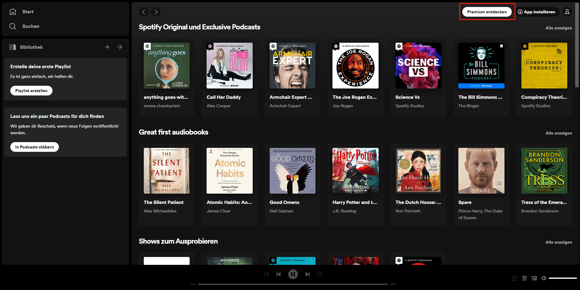 Pläne auf Spotify