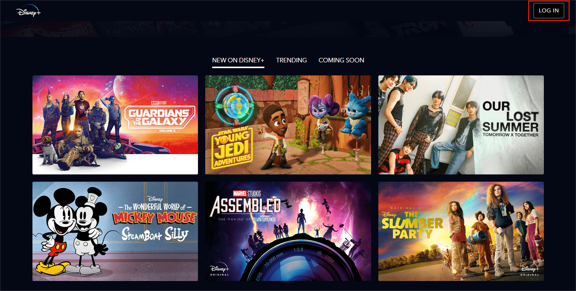 disney plus log in
