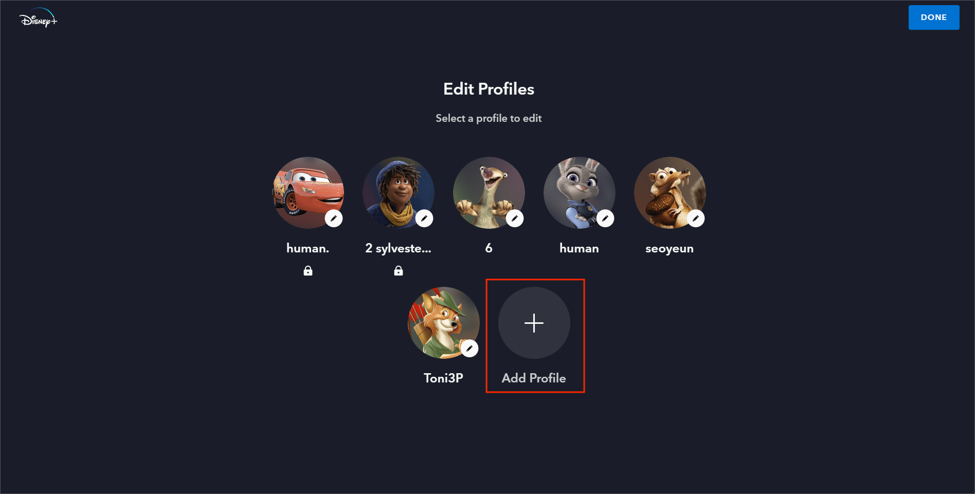 how to add profile on disney plus