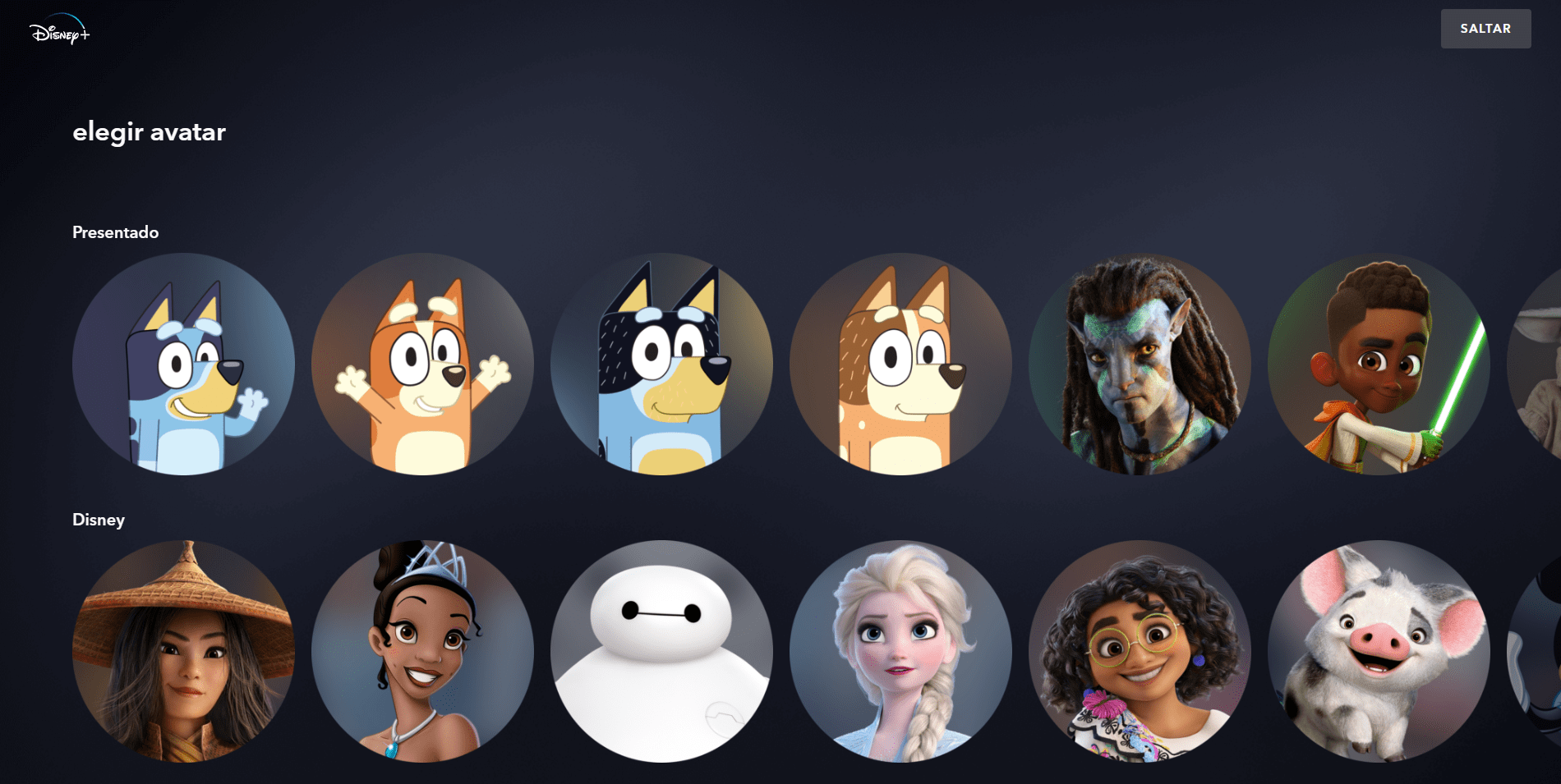 elegir un avatar para los perfiles