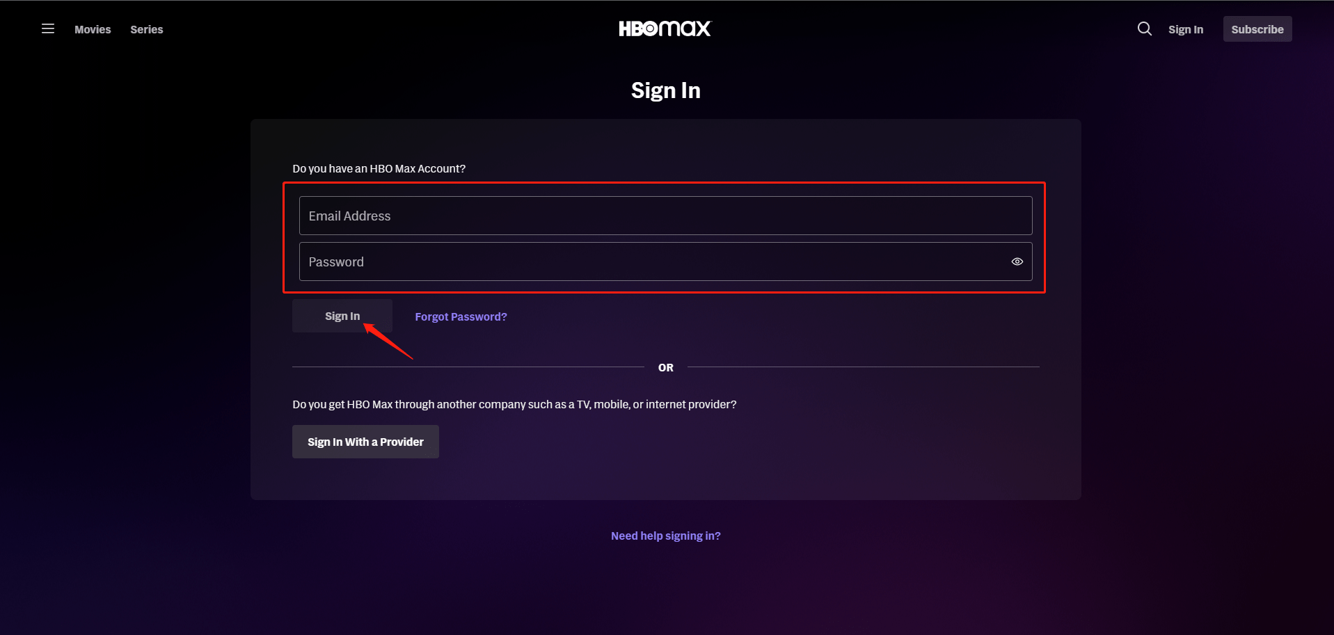 hbo max account login free