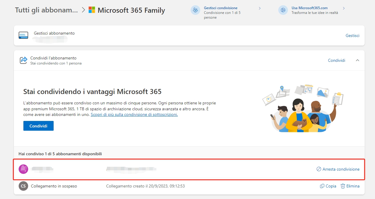 Proprietari di Microsoft 365 che visualizzano e gestiscono i membri condivisi
