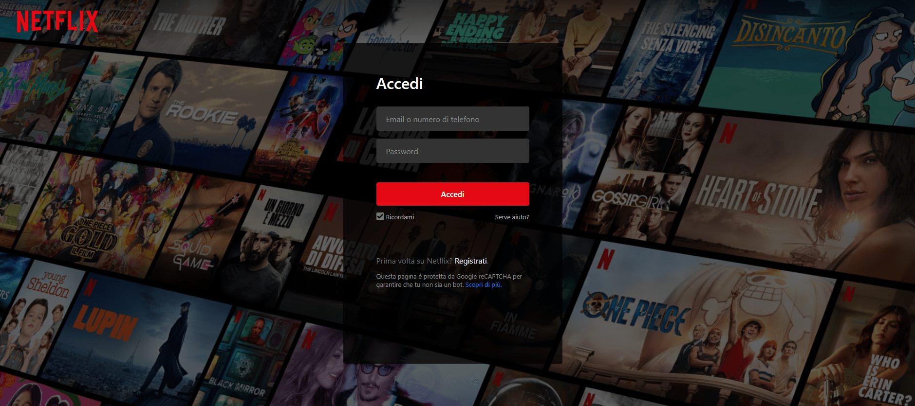 accedi all'account netflix