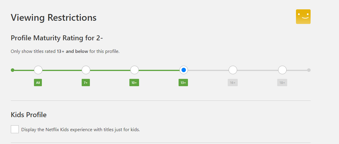Netflix profile maturity rating