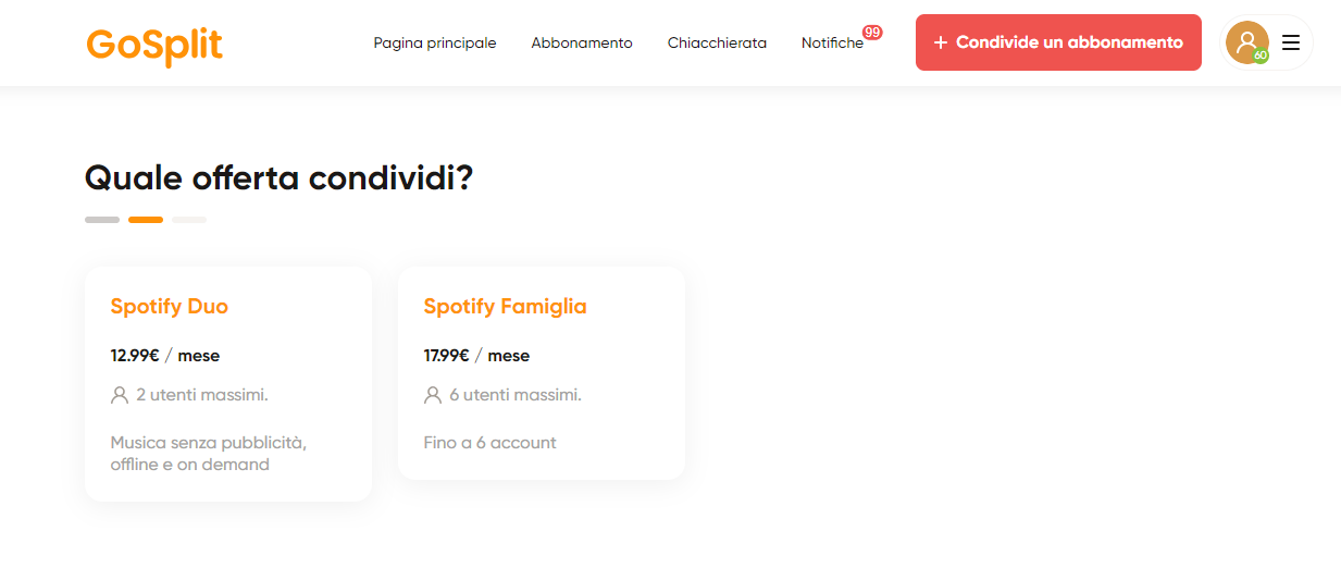 spotify account condiviso