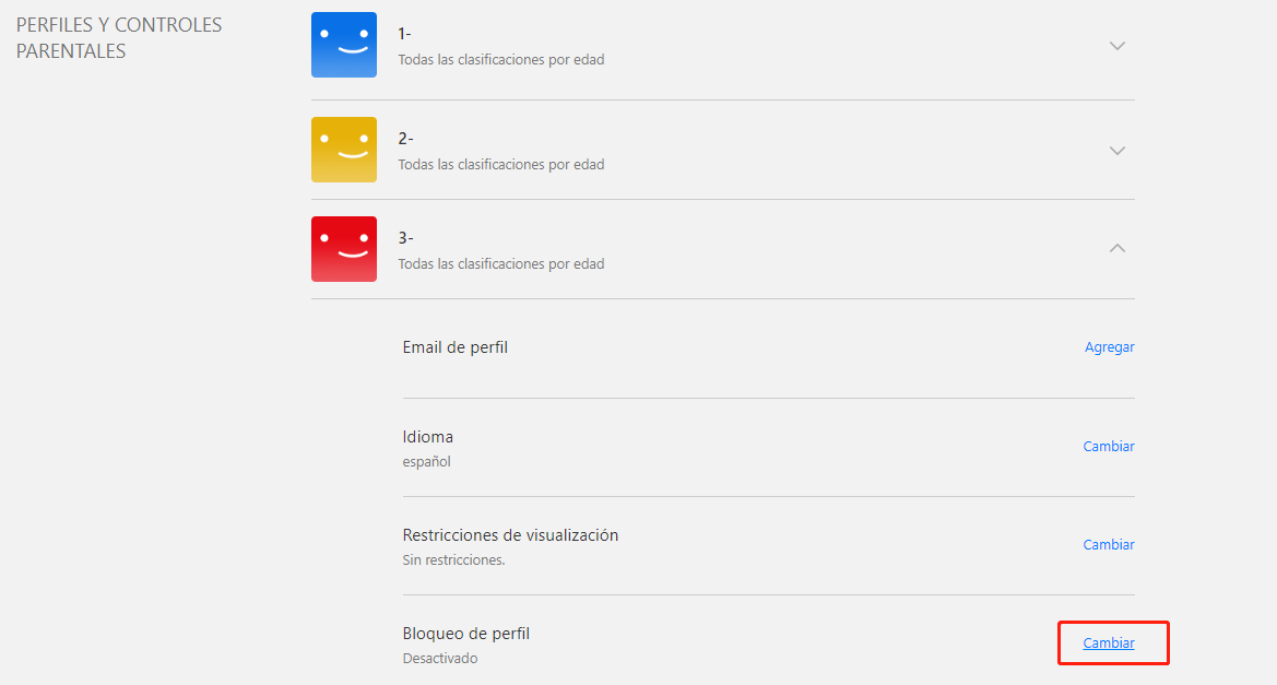 Bloqueo de perfil de Netflix