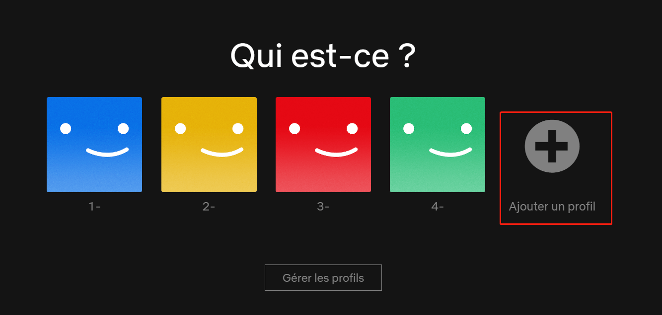 Netflix ajouter un profil