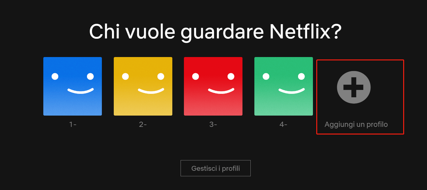 netflix aggiungi profilo