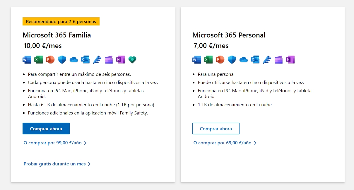 planes de suscripción de microsoft 365