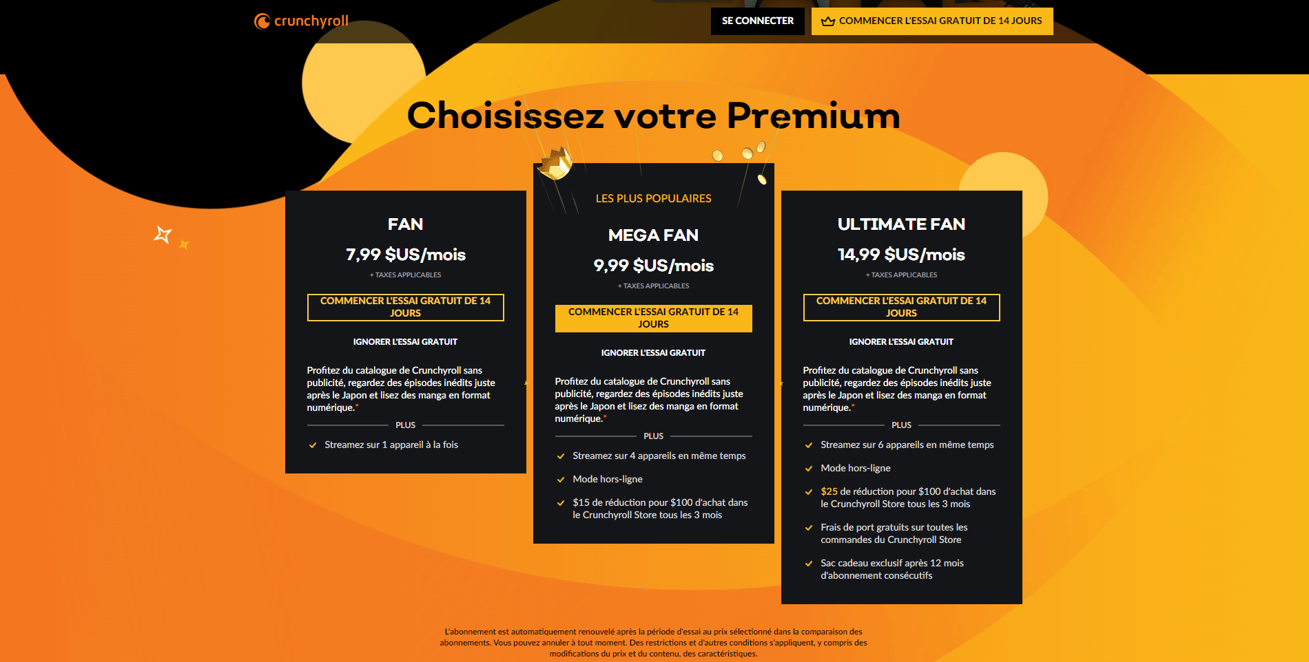 crunchyroll s'abonner à