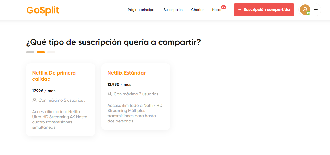 suscripción compartida