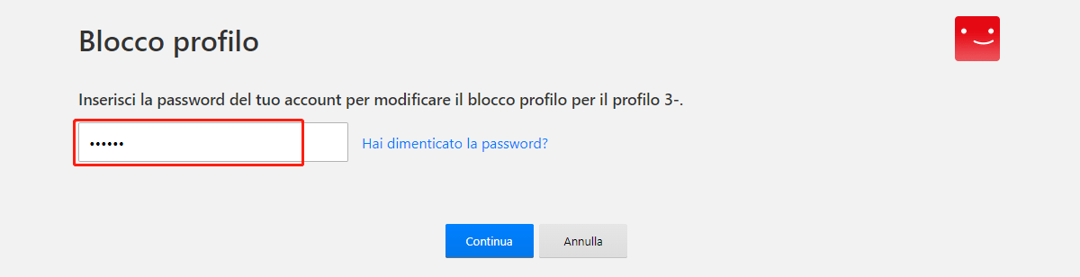 Blocco profilo Netflix, inserisci la password