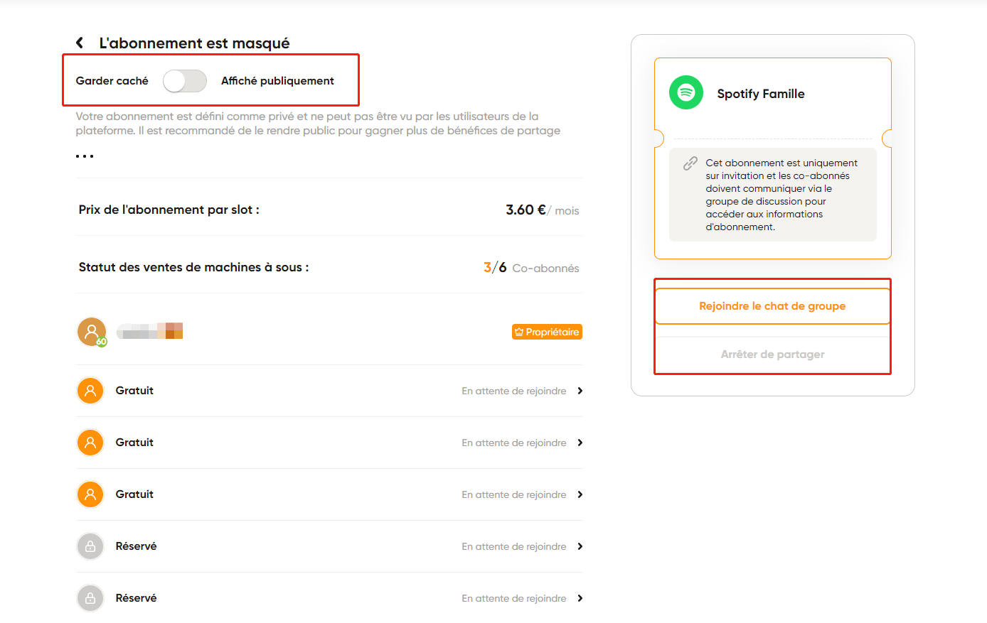 Spotify abonnement