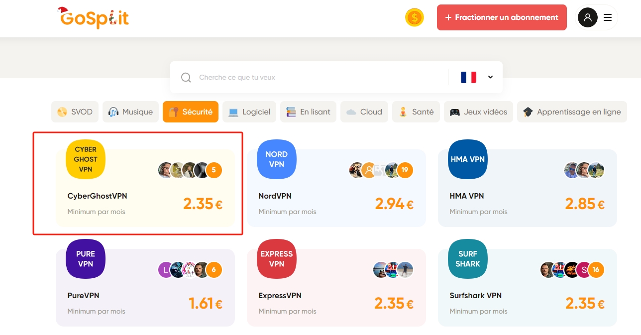 partager-l'abonnement-CyberGhost-via-GoSplit