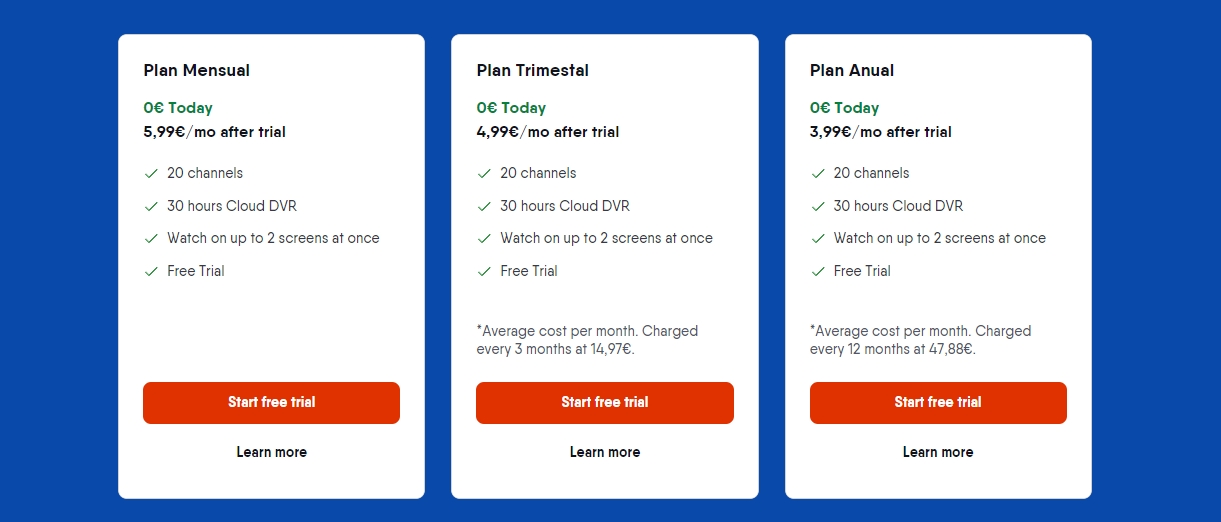 plan de suscripción fubotv