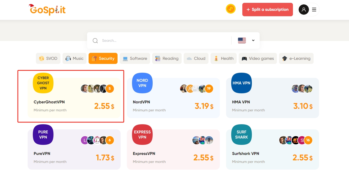 share-cyberghost-subscription-via-GoSplit