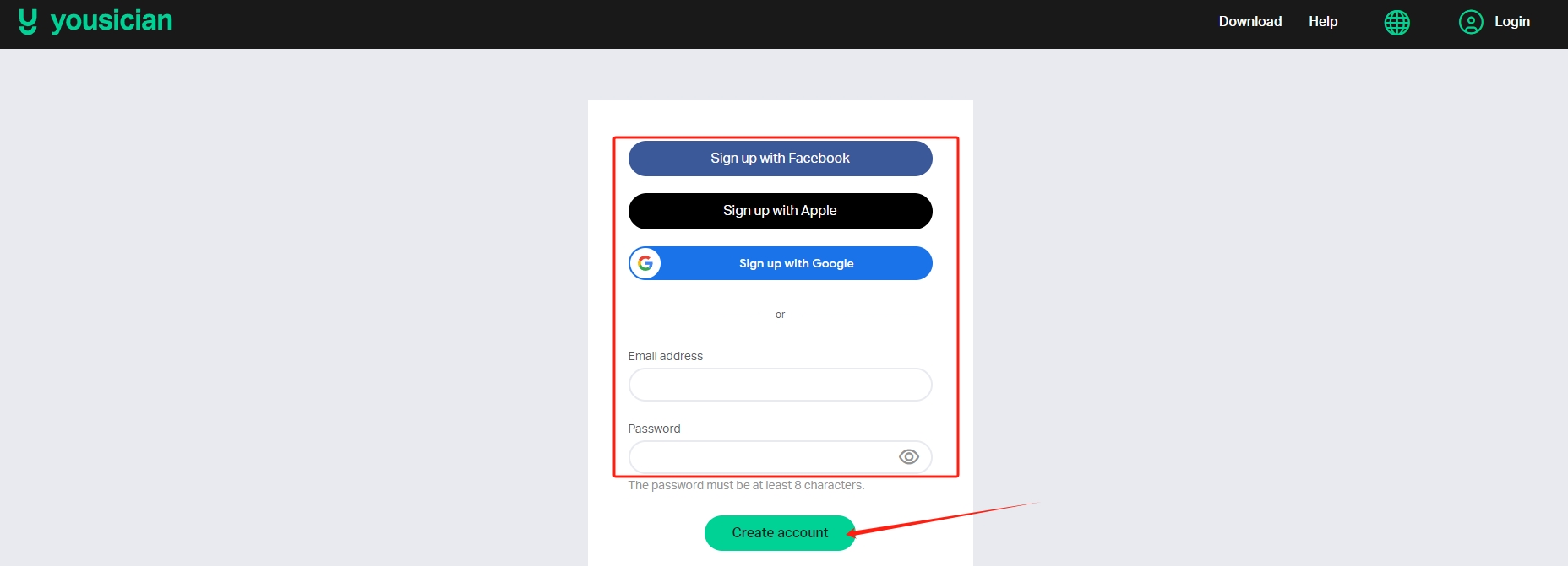 sign-up-yousician-account